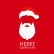 © 4zevar - Santa hat, mustache, beard. Vector flat icon
