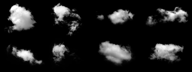 Wall Mural - white clouds set with black background