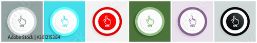Fotomural Tips icon set, colorful flat design vector illustrations in 6 options for web de