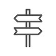 Signpost, pointer outline icon. Road Direction sign simple line symbol. Linear style icon. flat design element. Editable stroke. 48x48 Pixel Perfect.