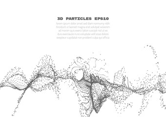 Poster - abstract background with many particles. optical illusion of movement.