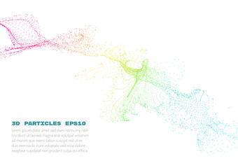 Poster - abstract background with many particles. optical illusion of movement.