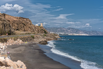 Canvas Print - Turm an der Strasse bei Torrox Costa