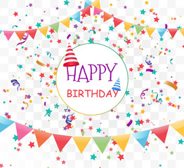 Poster - Lots of colorful tiny confetti and ribbons on transparent background. Festive event and party. Multicolor background.Colorful bright confetti isolated on transparent background