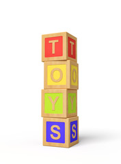 Fototapete - 3d rendering of alphabet toy blocks.