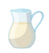 Milk jug pitcher flat vector illustration