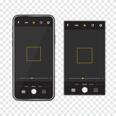 Aufkleber - Smartphone with camera mockup interface frame on a transparent background