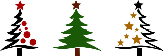 christmas tree silhouette vector isolated