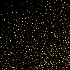 Wall Mural - Many falling gold stars confetti, vector background.