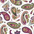 Indian colorful rug paisley ornament pattern design
