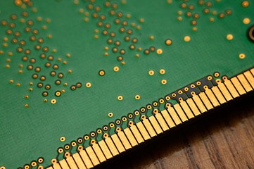 Canvas Print - RAM memory green color with gold-plated connectors.