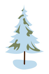 Poster - merry christmas pine tree icon