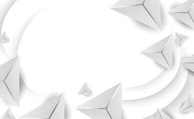 Wall Mural - 3d abstract white triangle shapes minimal background.geometric polygon for business card and cover y
