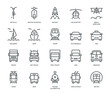 UNIVERSAL TRANSPORT ICONS, FRONT VIEW, Monoline concept The icons were created on a 48x48 pixel aligned, perfect grid providing a clean and crisp appearance. Adjustable stroke weight. 
