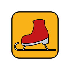 Sticker - snow skate sport isolated icon