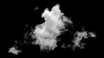 Wall Mural - White cloud isolated on black background,Textured smoke,brush effect