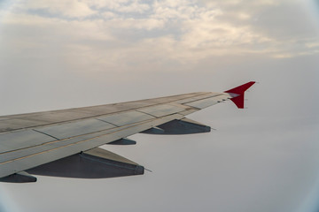 Poster - Airplane wing in midflight