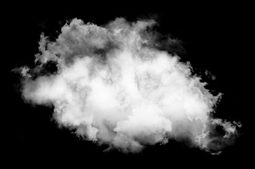 Wall Mural - White cloud isolated on black background,Textured smoke,brush effect