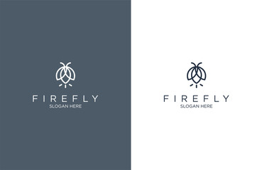 Awesome outline firefly logo design