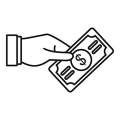 Poster - dollar hand icon. outline dollar hand vector icon for web design isolated on white background