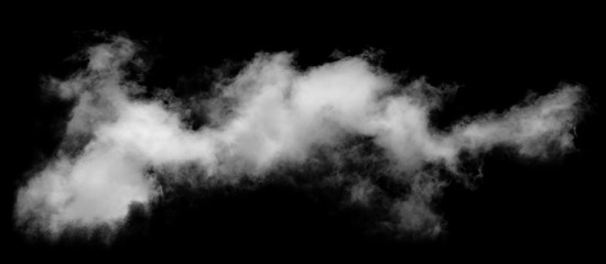 Wall Mural - White cloud isolated on black background,Textured smoke,brush effect