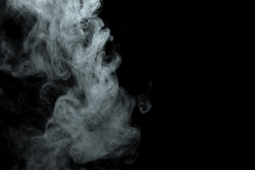 Abstract powder or smoke isolated on black background