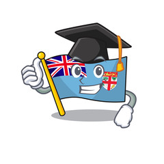 Sticker - flag fiji cartoon graduation hat with the shape