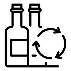 Poster - Recycling bottles icon. Outline recycling bottles vector icon for web design isolated on white background