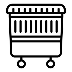 Poster - Garbage wheel box icon. Outline garbage wheel box vector icon for web design isolated on white background