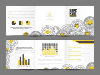 Sticker - Three Fold, Creative Business Brochure Set.