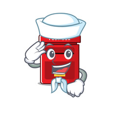 Sticker - sailor happy mailbox in with cartoon cute