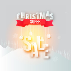 Sticker - Christmas Sale Poster, Banner or Flyer design.