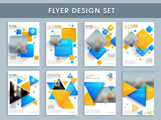 Sticker - Business flyer design set.