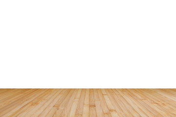 Wall Mural - Wood floor with empty white wall background texture