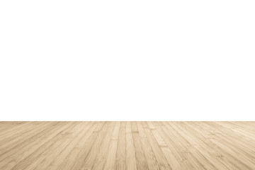 Wall Mural - Wood floor with empty white wall background texture