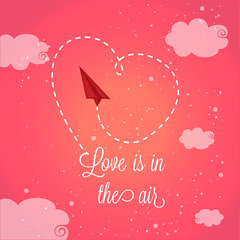 Sticker - Paper plane for Valentine's Day Celebration.