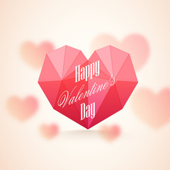 Sticker - 3D Origami Heart for Valentine's Day.