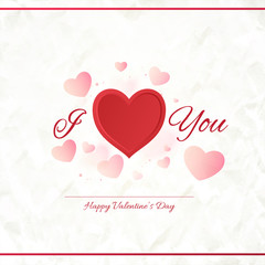 Poster - Hearts decorated greeting card for Valentine's Day Celebration.