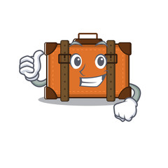 Poster - suitcase thumbs up in the cartoon with mascot