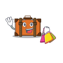 Wall Mural - suitcase shopping in the cartoon with mascot