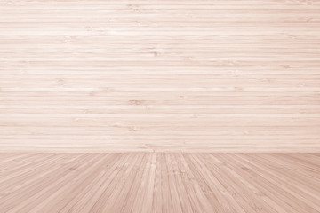 Wall Mural - Bamboo wood texture wall and floor background  in cream red brown for interiors