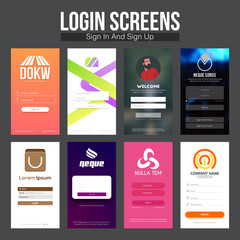 Sticker - Set of Mobile Sign In and Sign Up UI template.