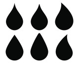 Fototapeta Na ścianę - Water drop shape icon symbol set. Flat style outline. Vector illustration image. Plumbing logo. Isolated on white background.