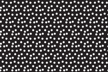 Black White Background Random Scattered Circle Dots Seamless Pattern