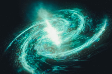 Wall Mural - close up. rotate the galaxy by radius. neon universe galaxy.