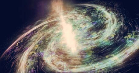 Wall Mural - gas and acid star nebula. impressive structure of the spiral galaxy.