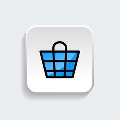 Wall Mural - Basket icon symbol of shopping bag with modern flat style icon for web site design, logo, app, UI isolated on white background. Vector illustration