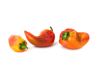 Red peppers on a white background