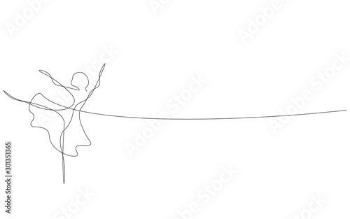 Fotografía Ballet dancer, ballerina silhouette vector illustration