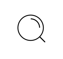 Aufkleber - Search thin line icon, SEO of big data symbol, web navigation sign, line style simple magnifier graphic element, magnifying glass logo template, isolated vector illustration.